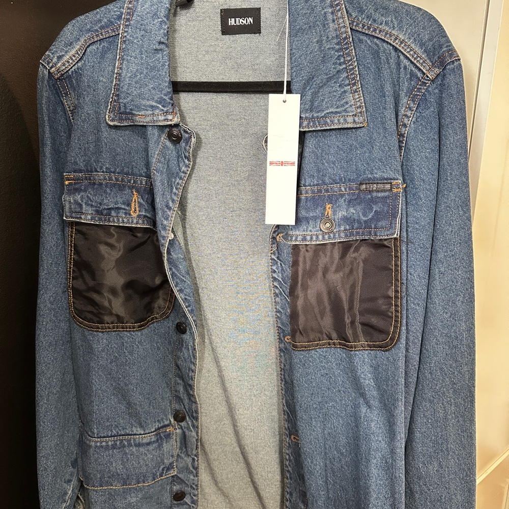 Hudson Jeans Lightweight Blue and Black Shirt Jacket
